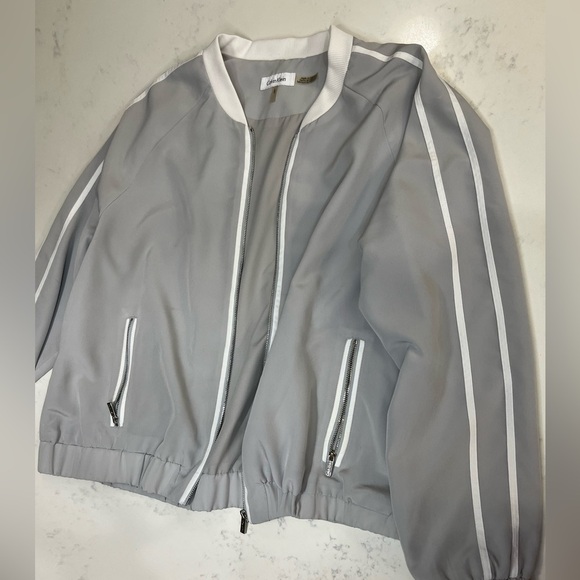 Women's Gray Bomber Jacket - Picture 9 of 13
